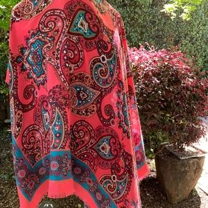 NWT - LOFT Women's Scarf - Pink Paisley -48" x 48"